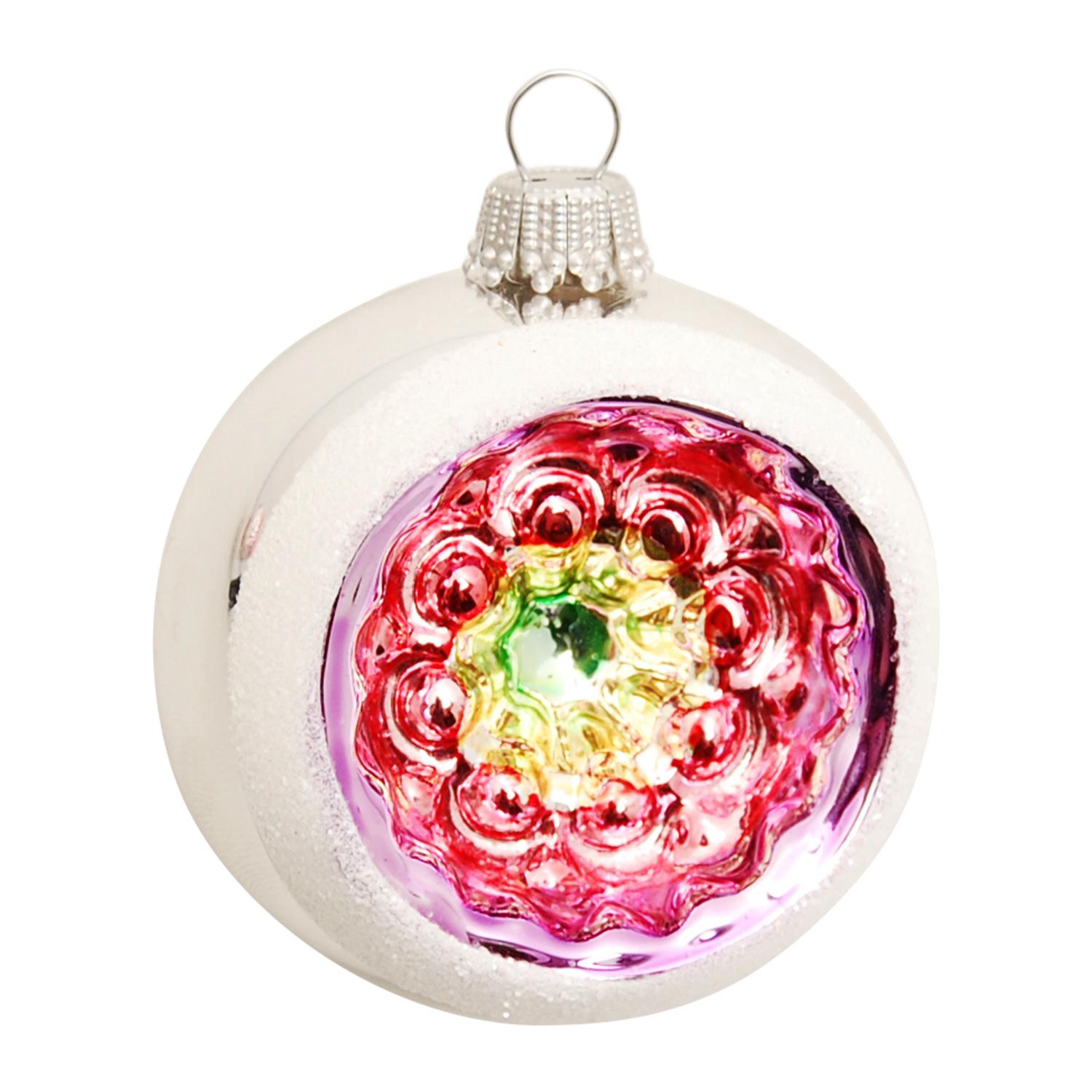 Weihnachtskugeln Reflex Retro Silberfarbig 8cm
