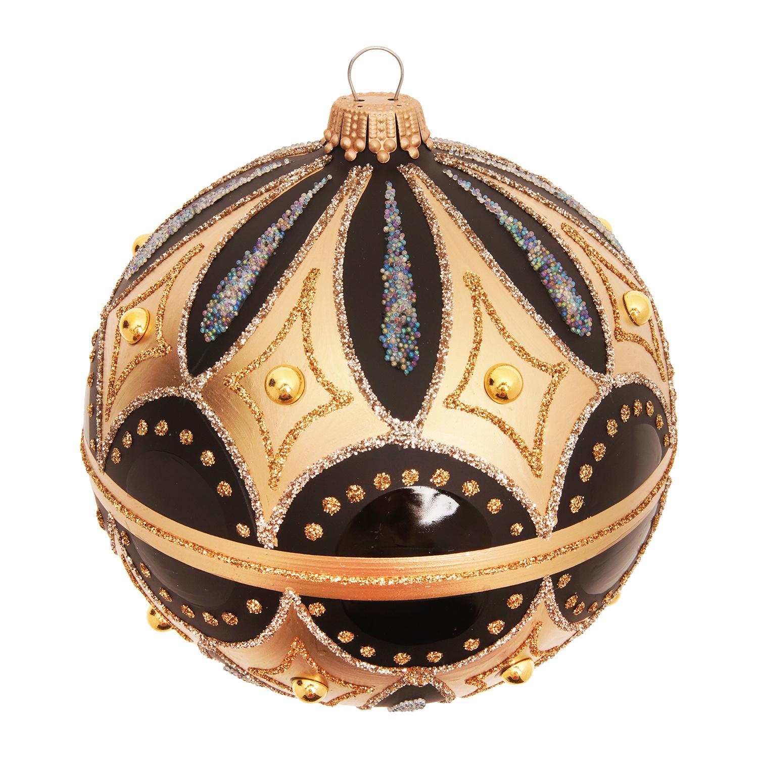 Weihnachtskugel Stil Byzantin Schwarz 10cm