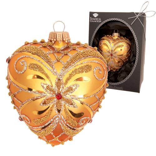 Baumschmuck Herz Strassdekor Goldfarbig 9cm