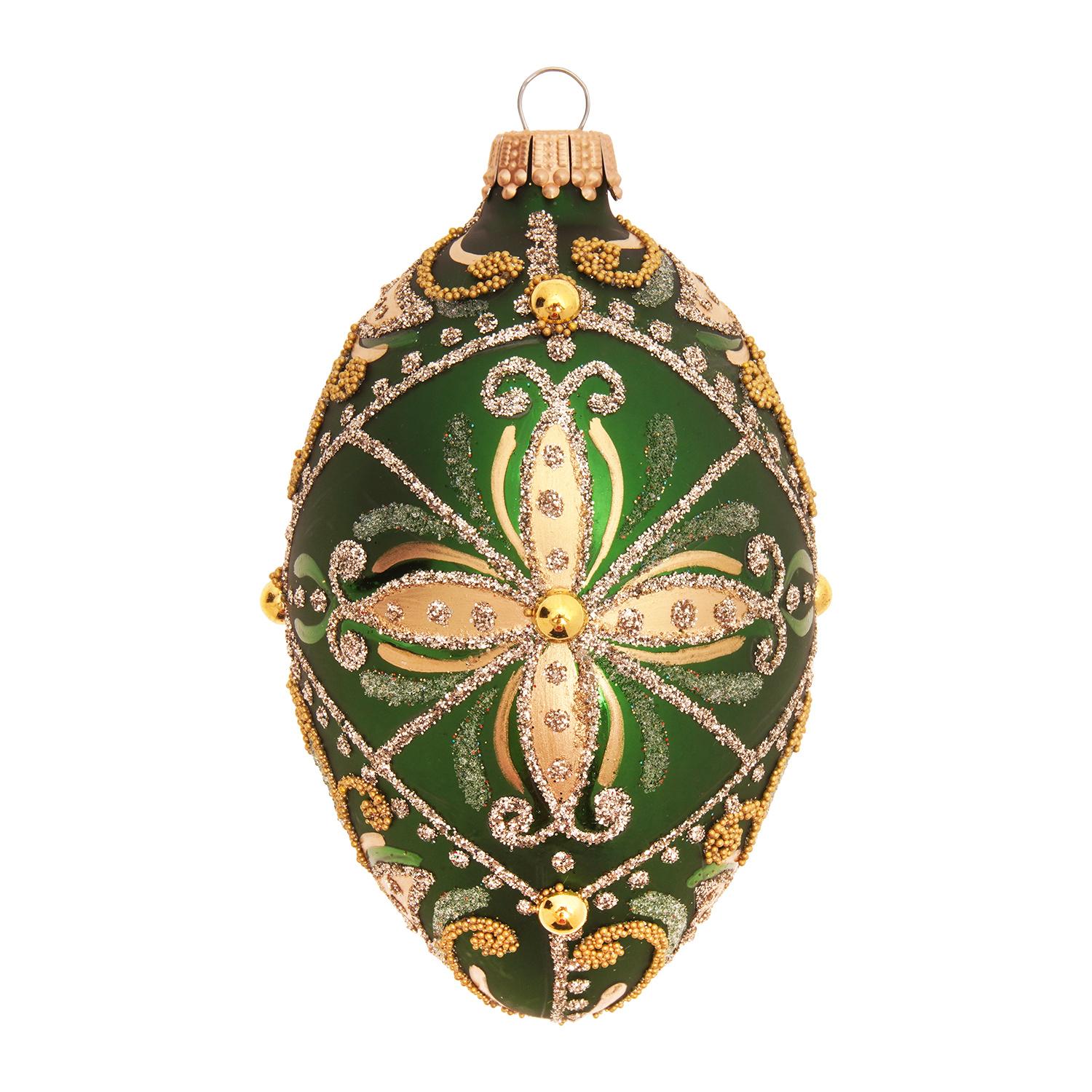 Baumschmuck Ei-Strassdekor Byzantin Gr�n 10cm