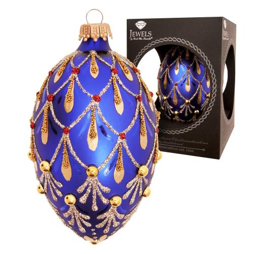 Baumschmuck Ei-Strassdekor Venedig Blau 10cm