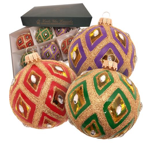 Weihnachtskugel Dekor byzantinisch mehrfarbig 8cm