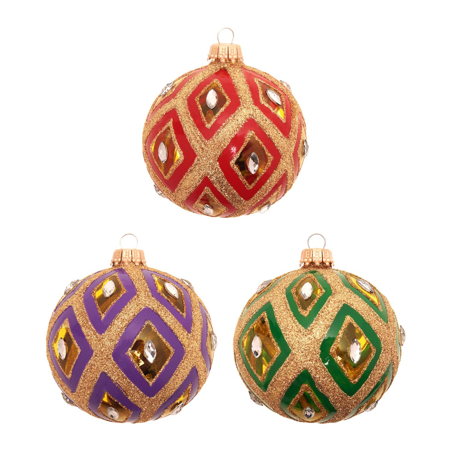 Weihnachtskugeln Dekor Byzantin Mehrfarbig 8cm