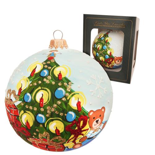 Weihnachtskugel Christbaum & Br blau 10cm