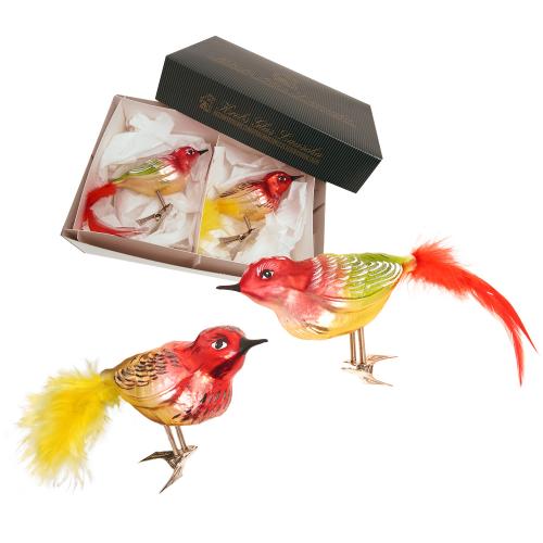 Baumschmuck Vogelset Mehrfarbig 10cm