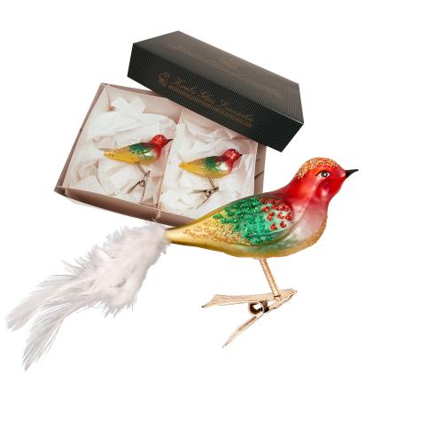 Baumschmuck Vogelset Mehrfarbig 8cm