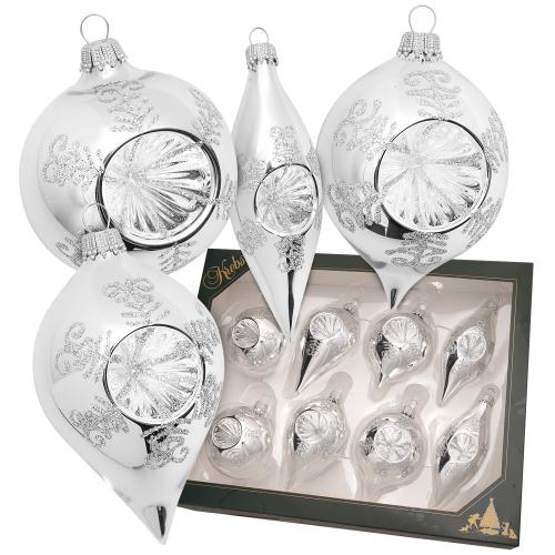 Weihnachtskugeln Reflexsortiment Lea Silberfarbig 7cm