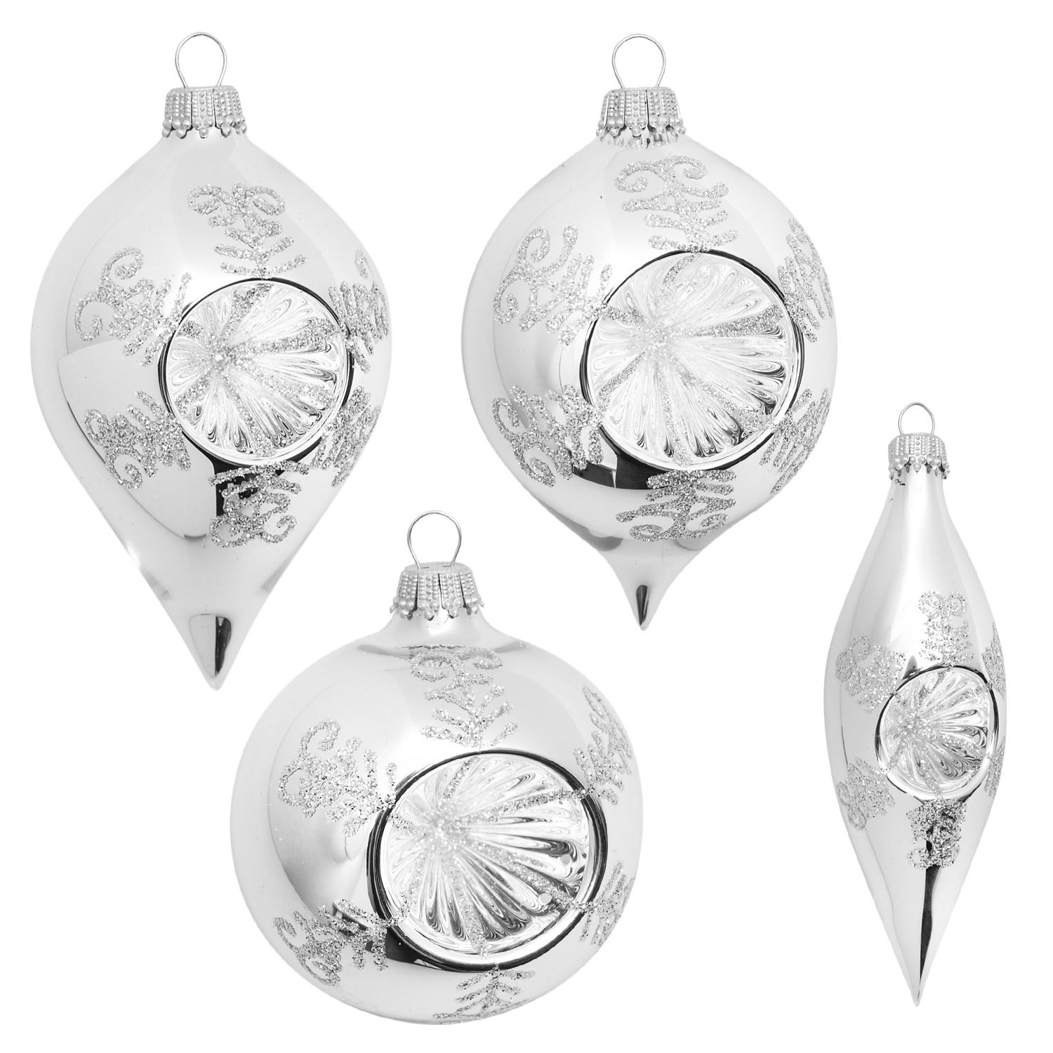Weihnachtskugeln Reflexsortiment Lea Silberfarbig 7cm