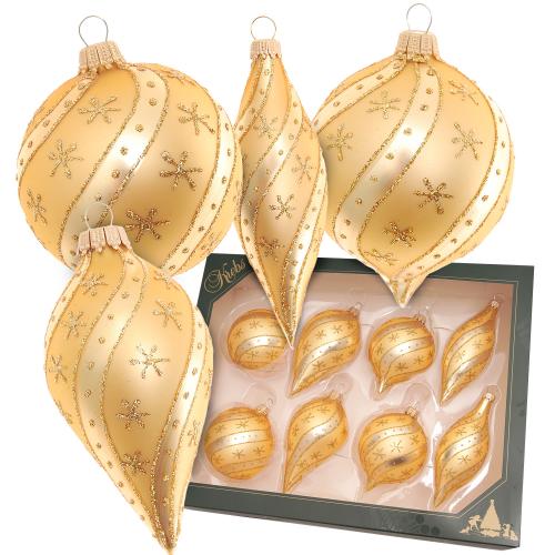Weihnachtskugeln Ella mit Sternen Goldfarbig 7cm