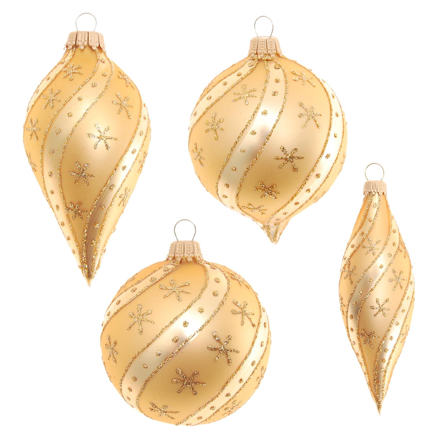 Weihnachtskugeln Ella mit Sternen Goldfarbig 7cm