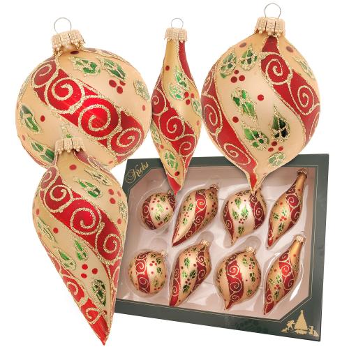 Weihnachtskugeln Mia Rankendesign Goldfarbig 7cm