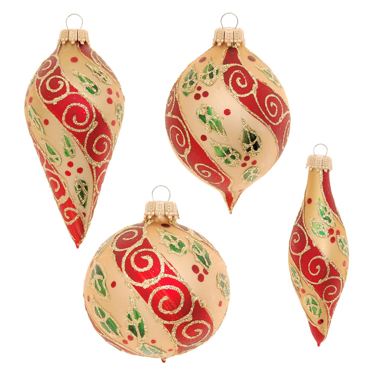 Weihnachtskugeln Mia Rankendesign Goldfarbig 7cm