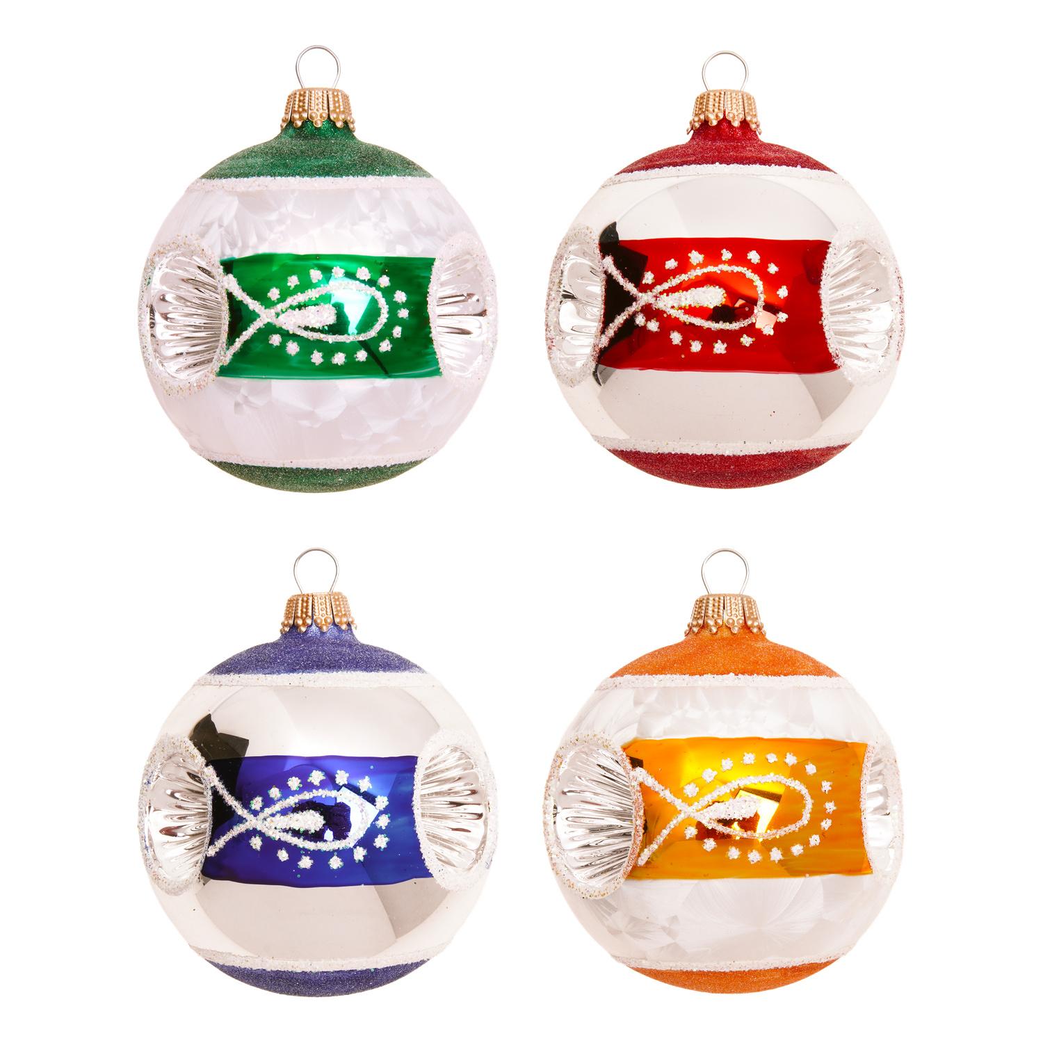 Weihnachtskugeln Set Reflex Silberfarbig 7cm