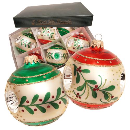 Weihnachtskugel Reflektor- und Kugelset silber 8cm