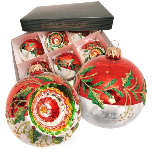 Weihnachtskugel Reflex- und Kugelset rot 8cm
