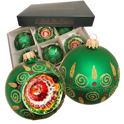 Weihnachtskugel Reflex- und Kugelset Eva grn 8cm