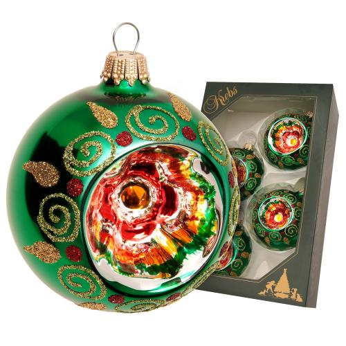Weihnachtskugeln Reflex Eva Wirbeldekor Gr�n 7cm
