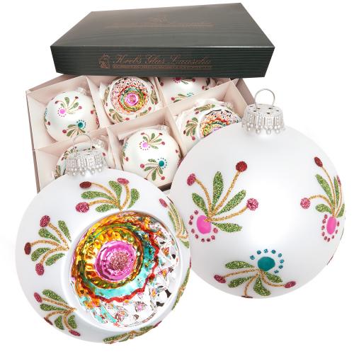 Weihnachtskugel Reflex- und Kugelset Amy silber 8cm