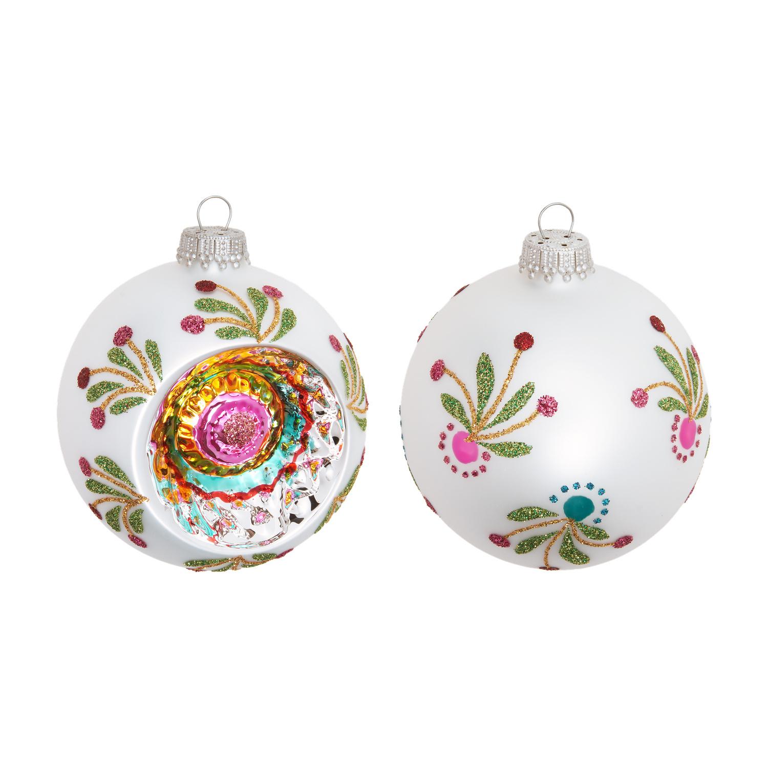 Weihnachtskugeln Reflex- und Kugelset Amy Silberfarbig 8cm