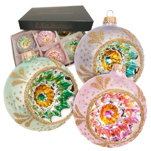 Weihnachtskugel Reflex mehrfarbig 8cm