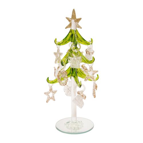 Weihnachtsdekoration Kristallbaum mit Ornamenten Transparent 21cm
