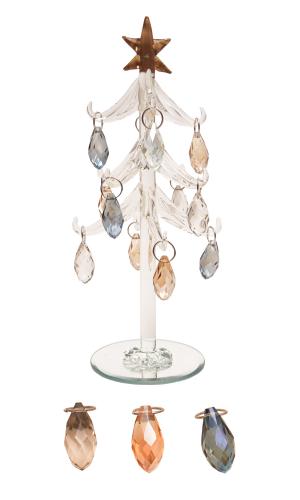 Home Decor Kristallbaum mit Ornamenten Mehrfarbig 21cm