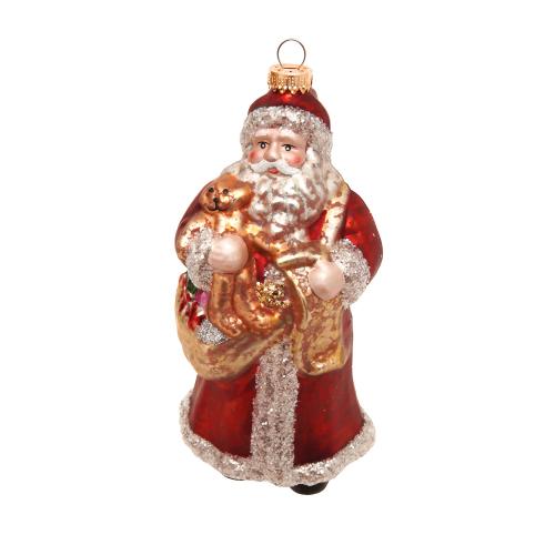 Baumschmuck Santa nostalgisch mit Korb rot 17cm