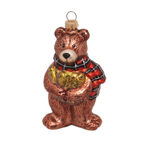 Baumschmuck Br mit Fisch braun 12cm