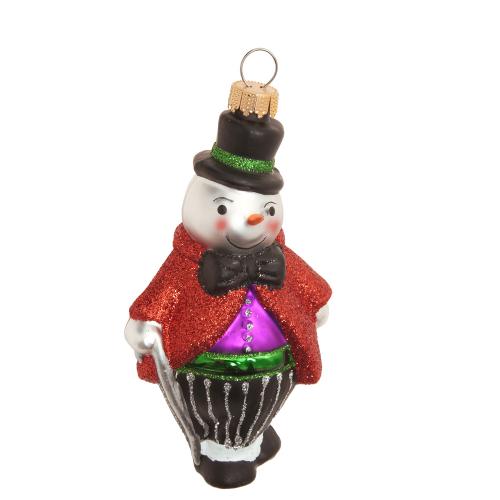 Baumschmuck Schneeman mit Zylinder mehrfarbig 11cm