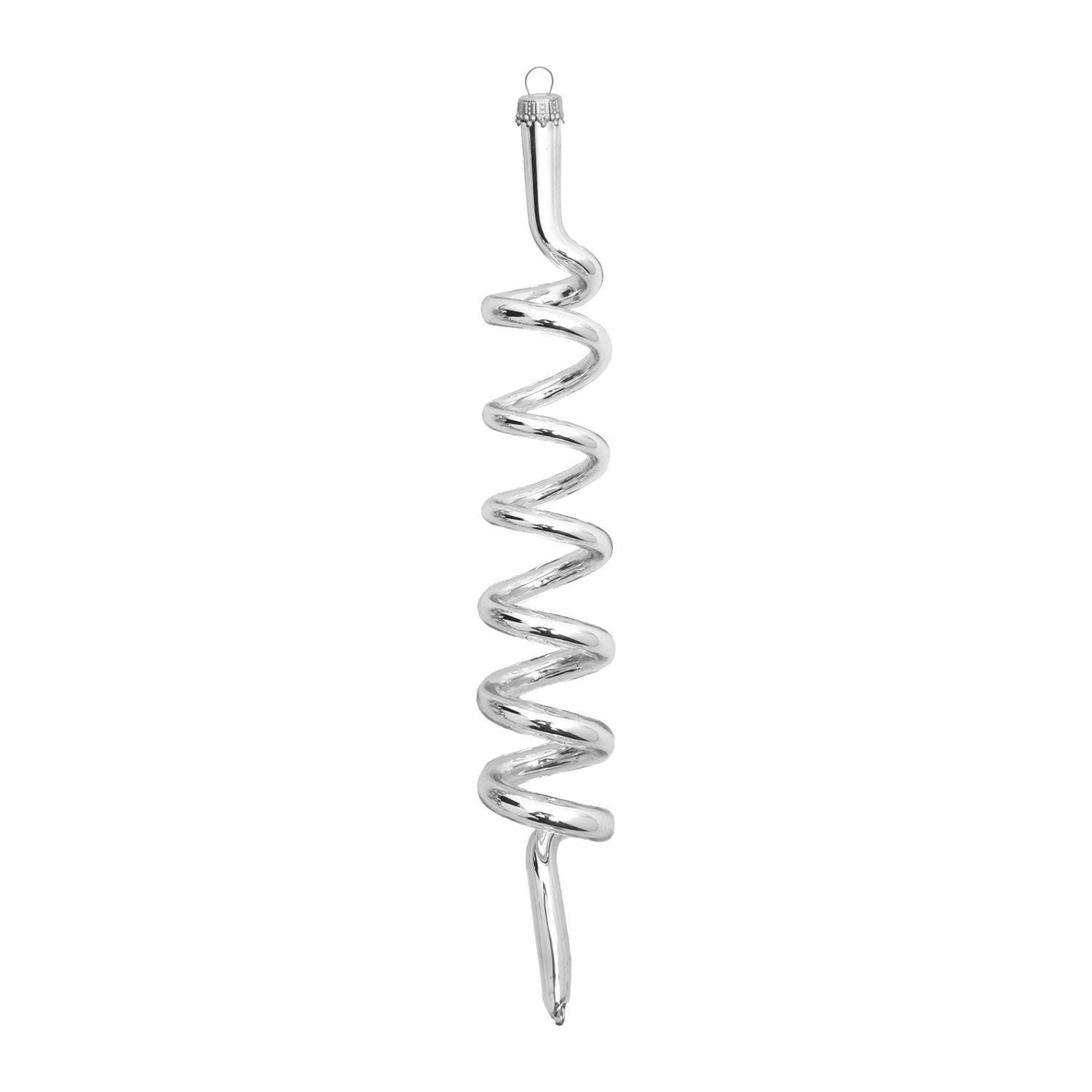Baumschmuck Korkenzieher-Set Silberfarbig 14cm