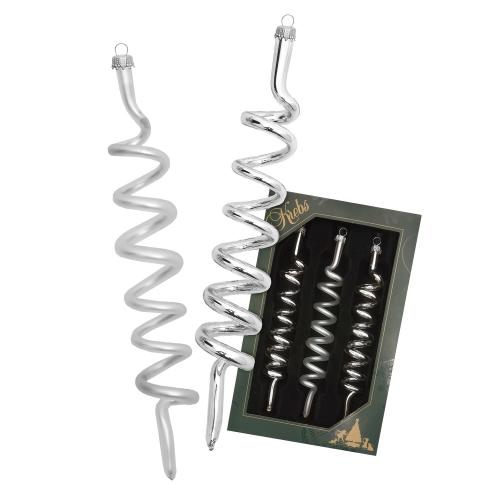 Baumschmuck Korkenzieher-Set silber 14cm