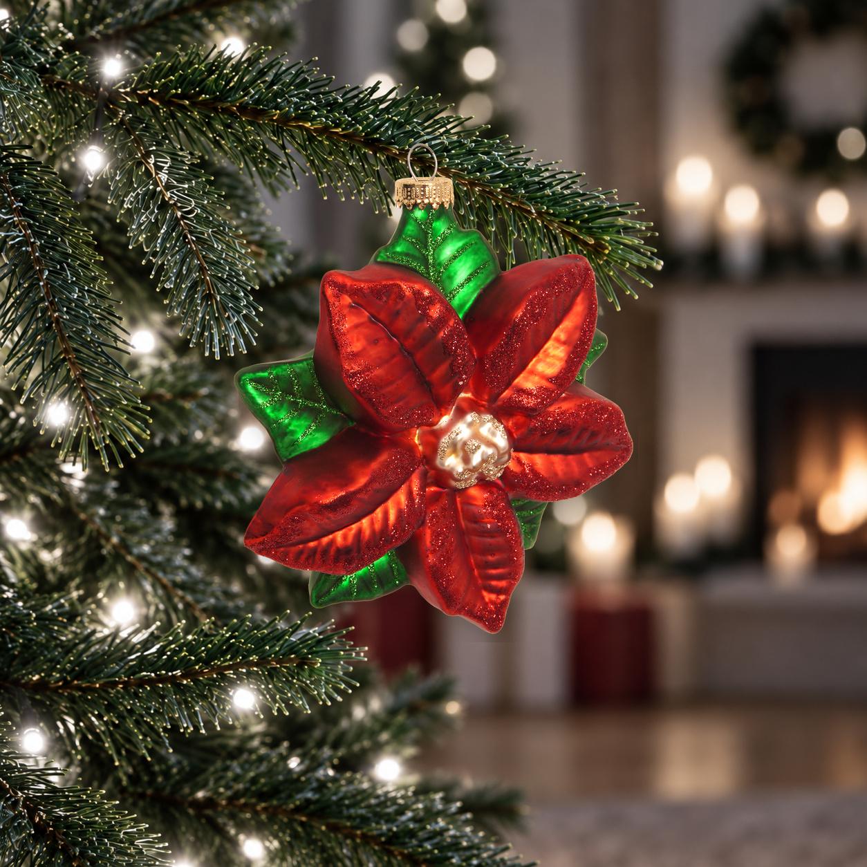 Baumschmuck Weihnachtsstern Rot 11cm
