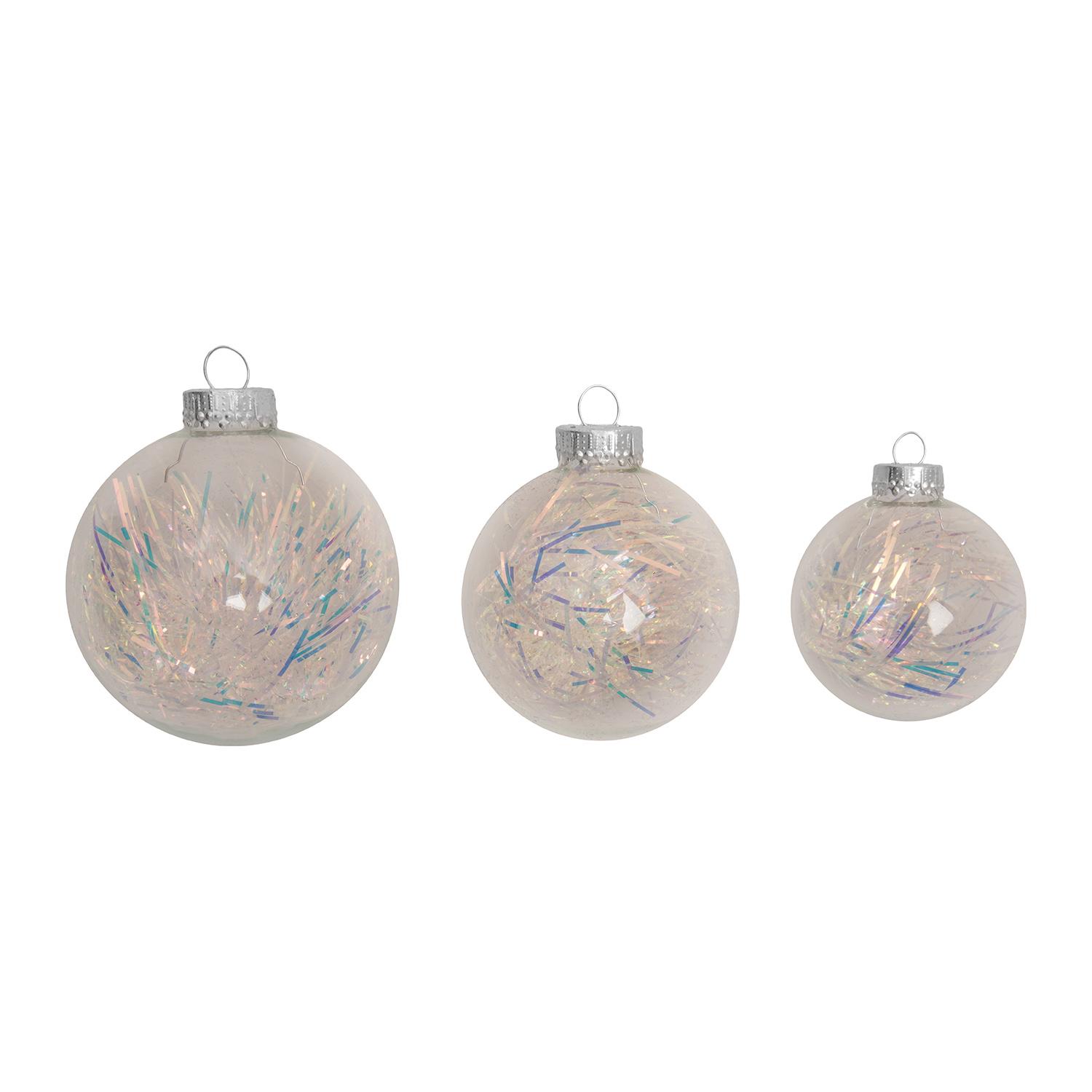 Weihnachtskugeln Kugelsortiment Lametta Goldfarbig 7cm