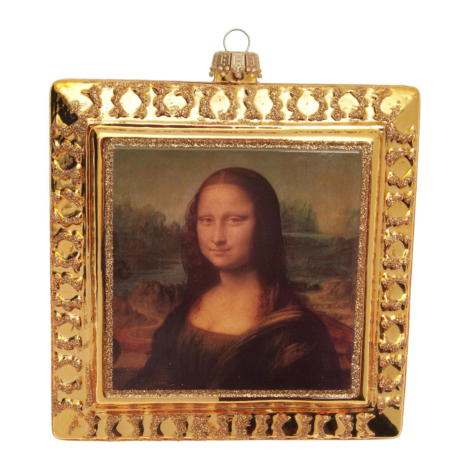 Baumschmuck Mona Lisa Kunstwerk Goldfarbig 12cm