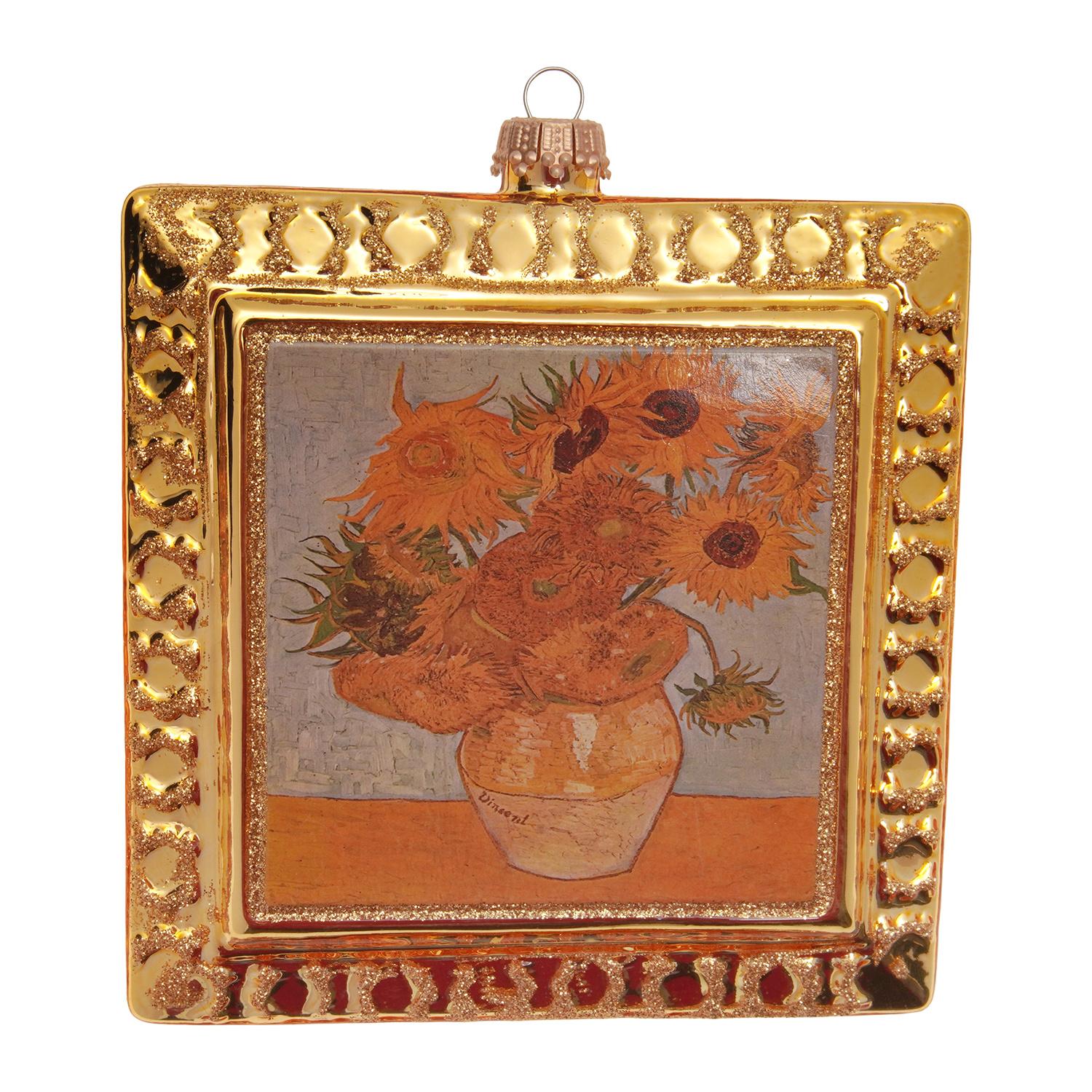 Baumschmuck Sonnenblumen Kunstwerk Goldfarbig 12cm