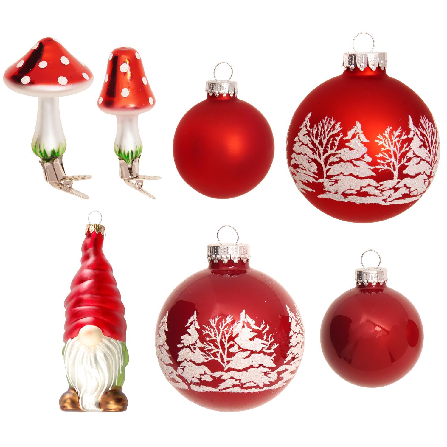 Baumschmuck Sortiment Skandinavien Rot 10cm