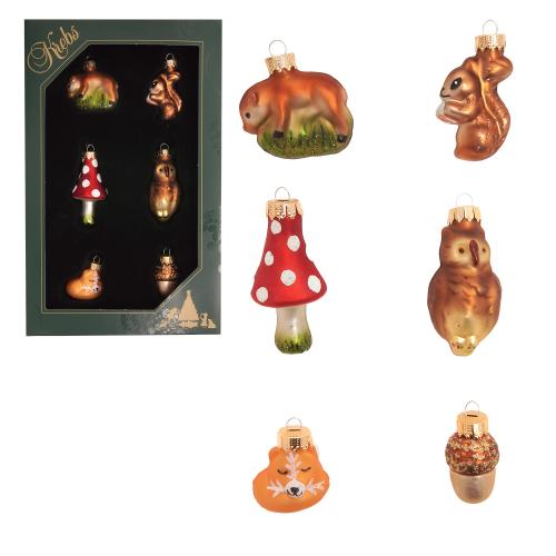 Baumschmuck Miniset Waldtiere mehrfarbig 5cm