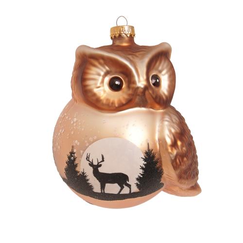 Baumschmuck Kugeleule braun 11cm