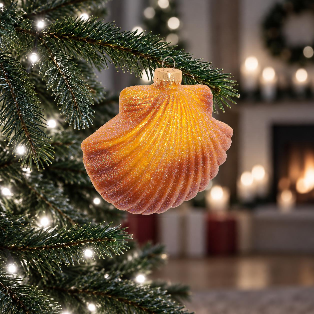 Baumschmuck Jakobsmuschel Goldfarbig 9cm