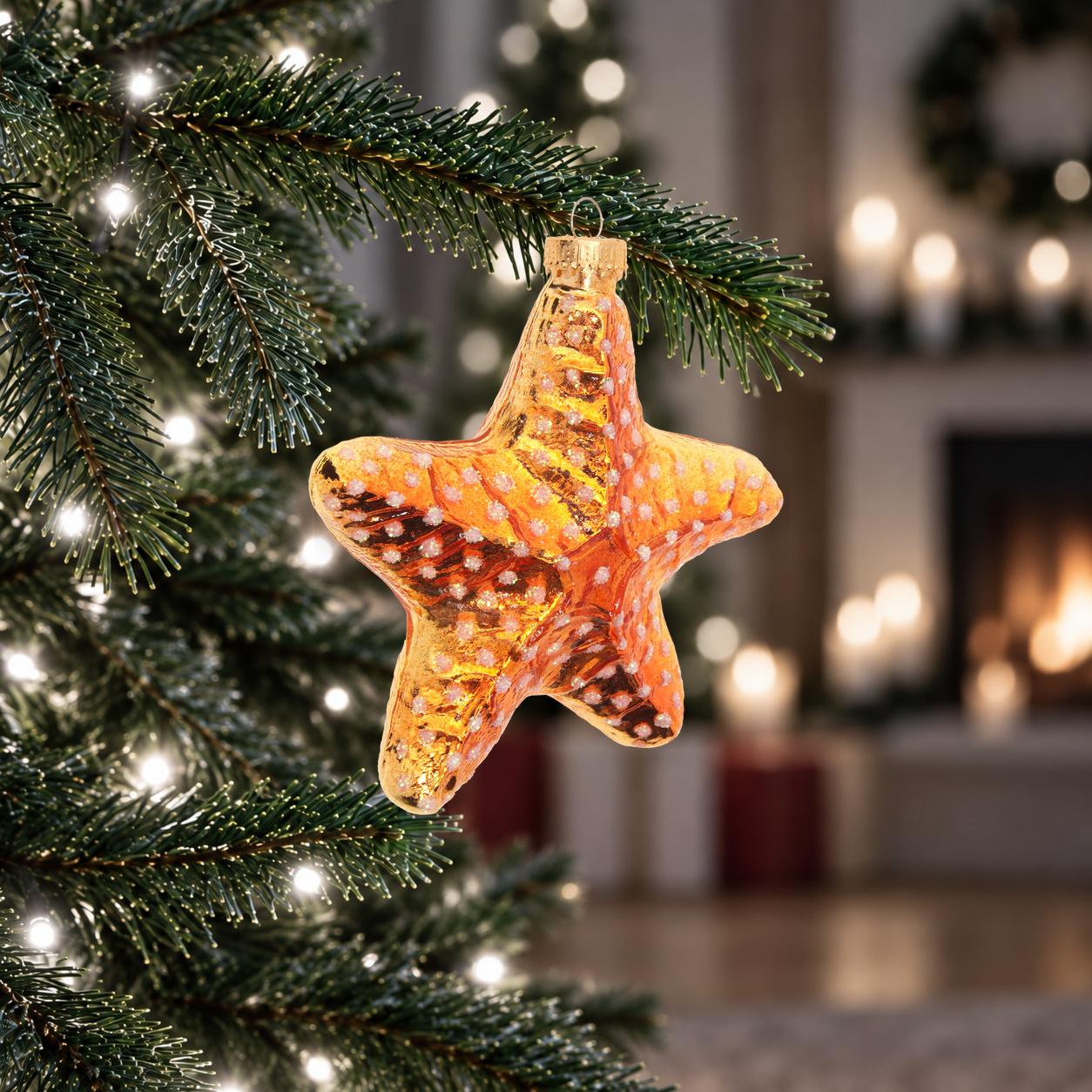 Baumschmuck Seestern Goldfarbig 11cm