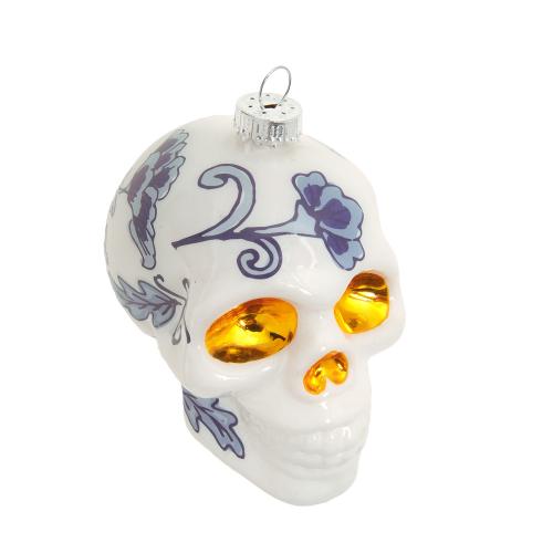 Baumschmuck Totenkopf Chinoiserie Wei 10cm