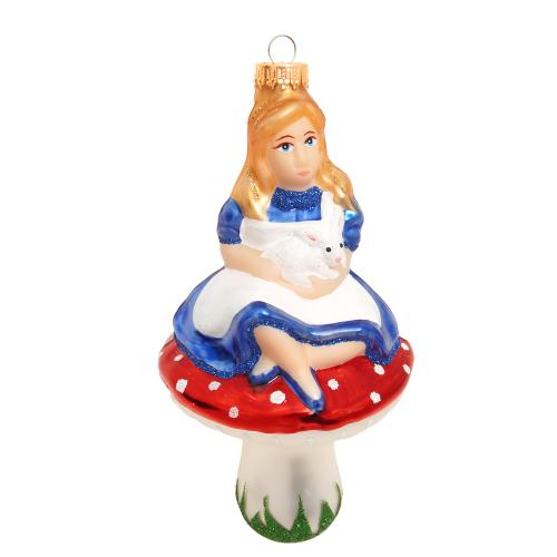 Baumschmuck Alice auf dem Pilz mehrfarbig 15cm