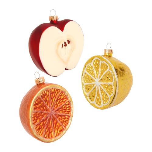 Baumschmuck Obst-Set Mehrfarbig 8cm