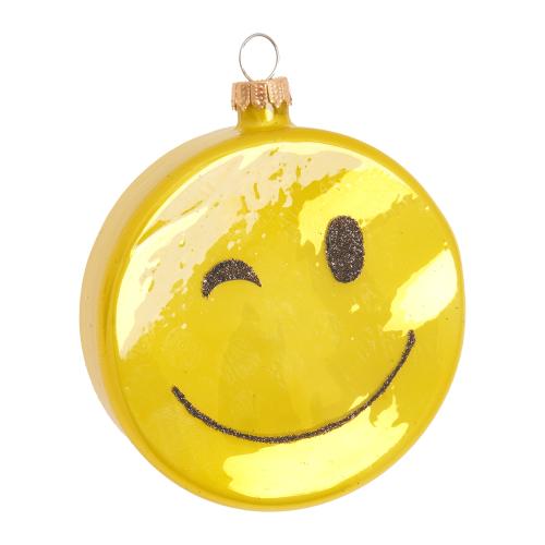 Baumschmuck Smiley Taler Gelb 8cm