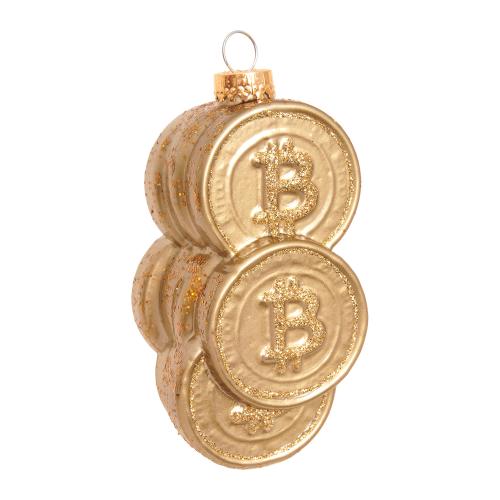 Baumschmuck Bitcoin Goldfarbig 9cm