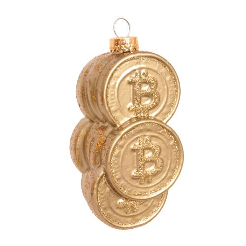 Baumschmuck Bitcoin goldfarbig 9cm