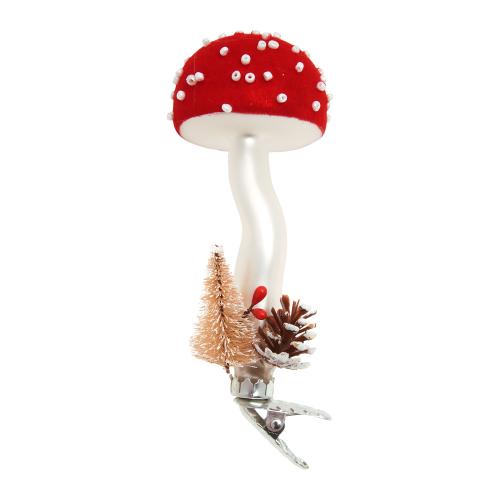Baumschmuck Fliegenpilz Geklipst Rot 10cm