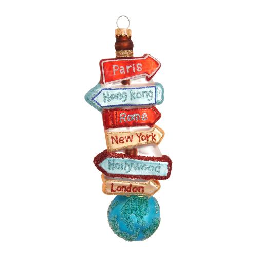 Baumschmuck Wegweiser Mehrfarbig 16cm