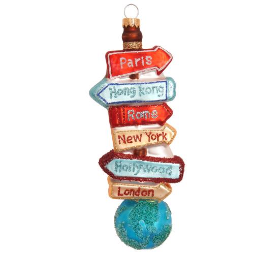 Baumschmuck Wegweiser mehrfarbig 16cm