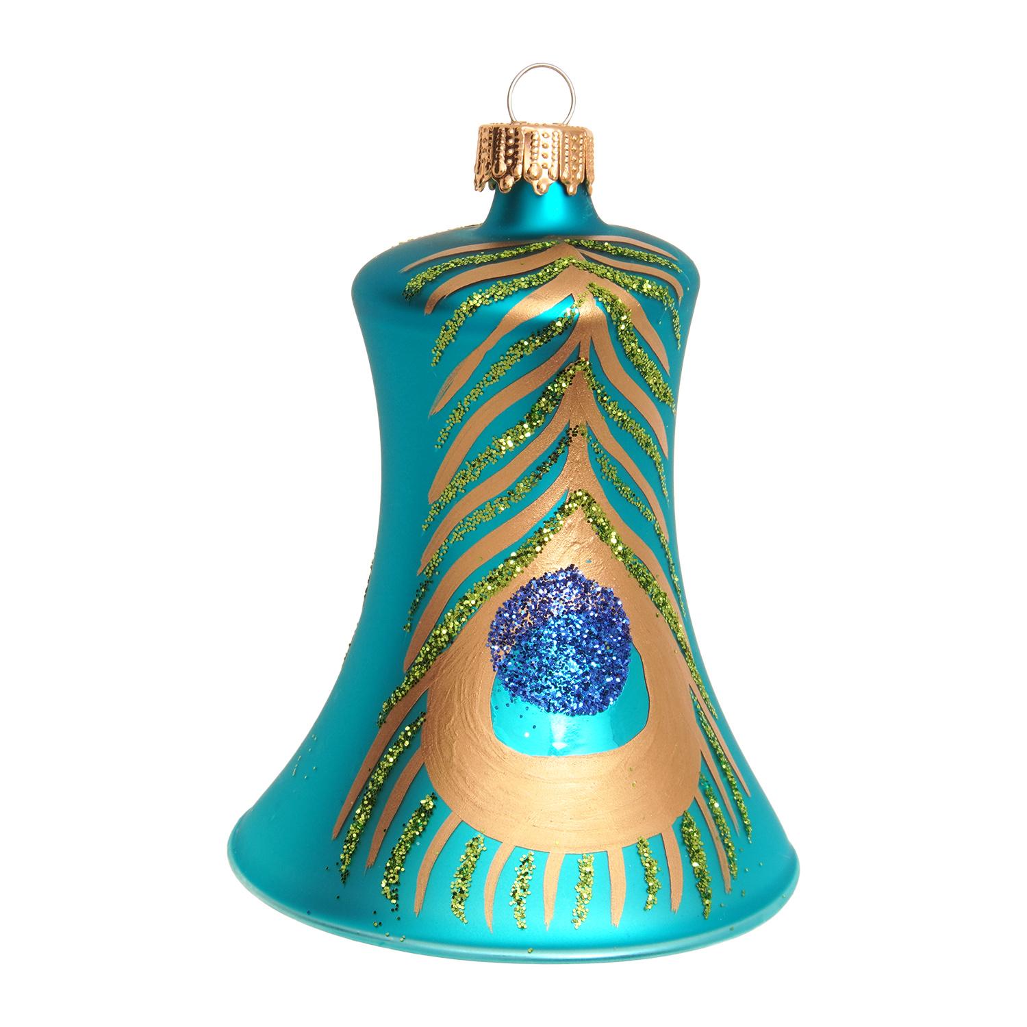 Baumschmuck Glocke Pfau T�rkis 8cm